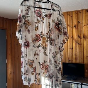 Sheer floral cover/kimono